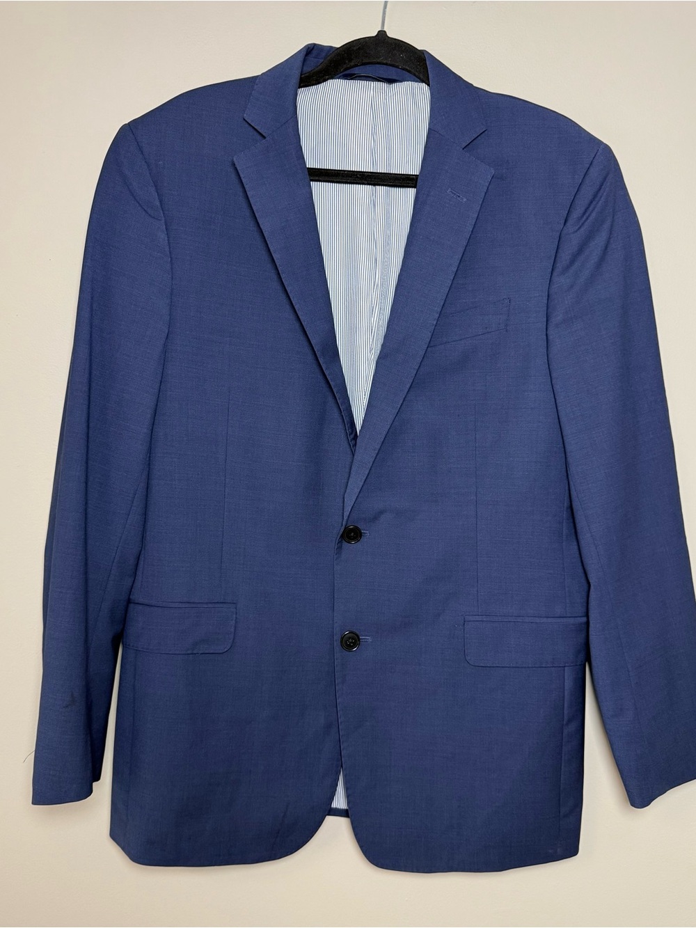 Brooks Brothers Regent Fit 40R Blue Wool Twill 2-Button Blazer Notch Double